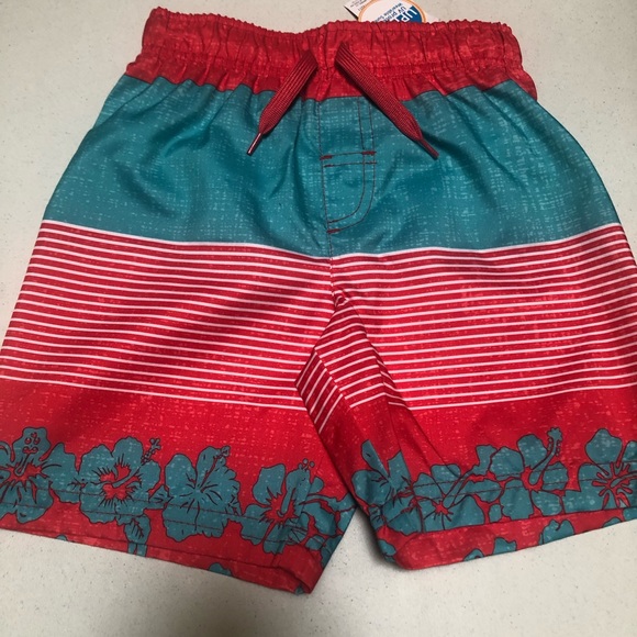 Highland Originals Hawaiian Island Tropical Hibiscus Boys Swim Trunks Sz 4 NWT - Picture 10 of 10